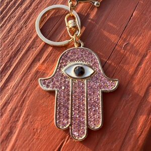 Hamsa pink, keychain